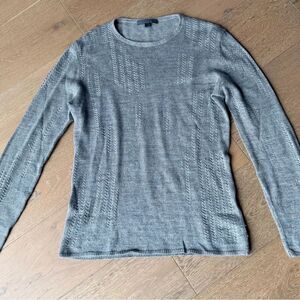 John Varvatos Light Gray Crew Neck Sweater
